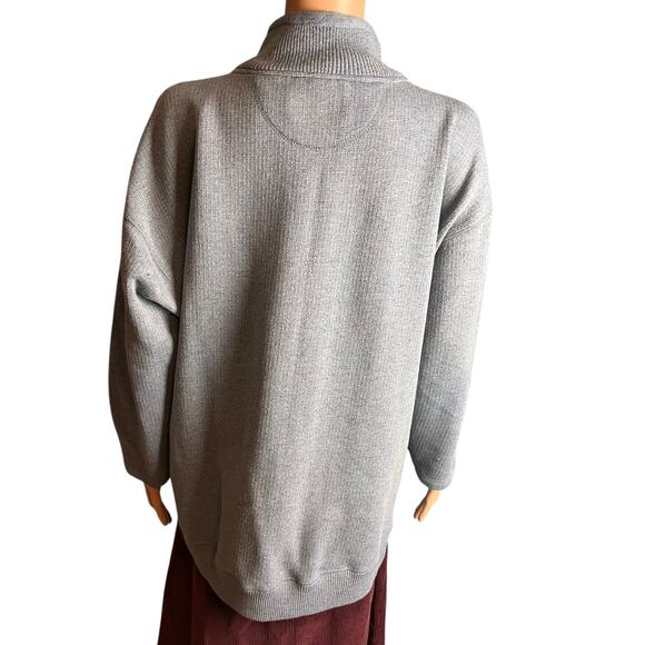 Cuffy’s Womens Gray Sweater XL Quarter Zip Nautical Cape Cod Comfy Warm Winter - Picture 3 of 6